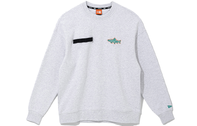New Era SS22 Letter Embroidery Crewneck Long Sleeve Sweatshirt Unisex Grey 13086525