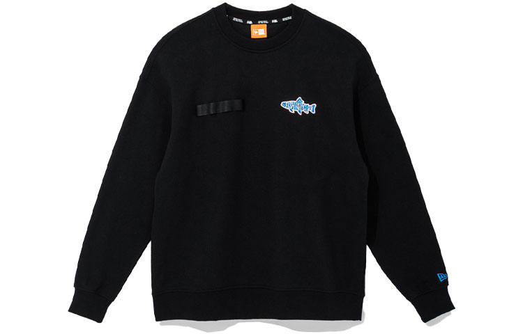 New Era SS22 Letter Embroidery Crewneck Sweatshirt Unisex Black 13086526