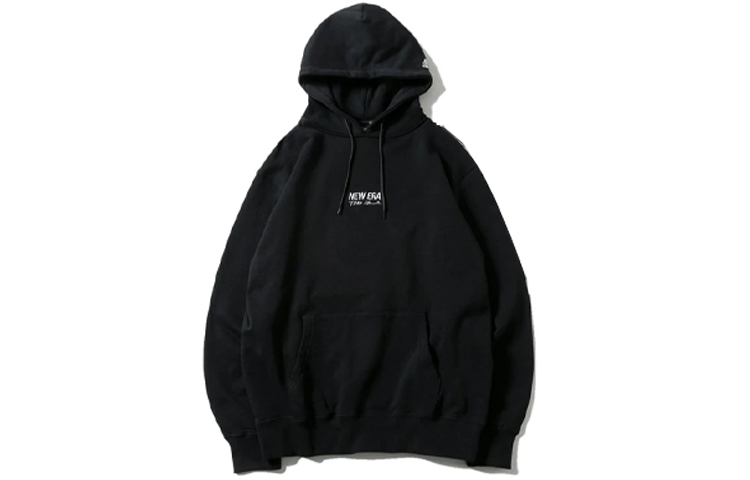 New Era SS22 Letter Print Fleece Hoodie Winter Unisex Black 12860510