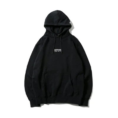 New Era SS22 Letter Print Fleece Hoodie Winter Unisex Black 12860510