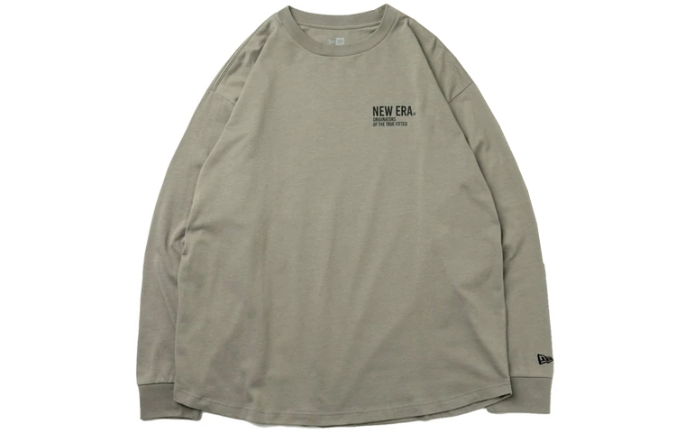 New Era SS22 Logo Print Brown Cotton Crewneck Long Sleeve Sweatshirt Unisex 13061545