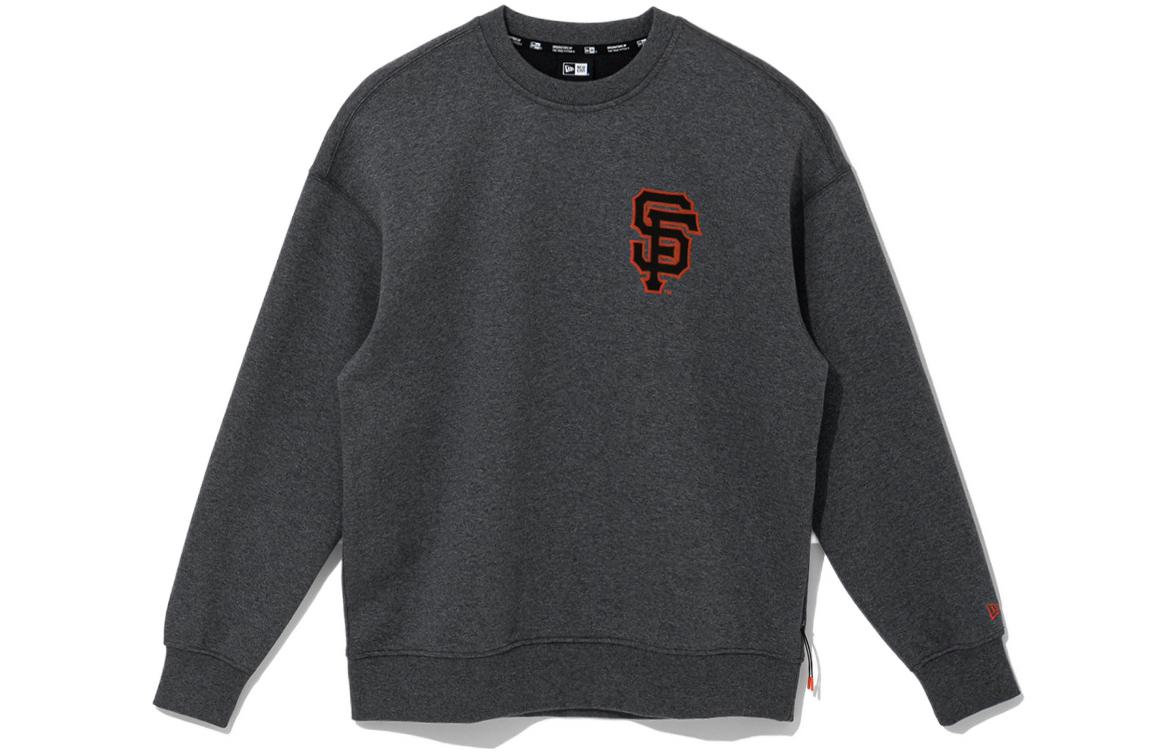 New Era SS22 Logo Print Crewneck Long Sleeve Sweatshirt Men Grey 13086593