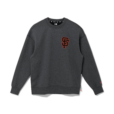 New Era SS22 Logo Print Crewneck Long Sleeve Sweatshirt Men Grey 13086593