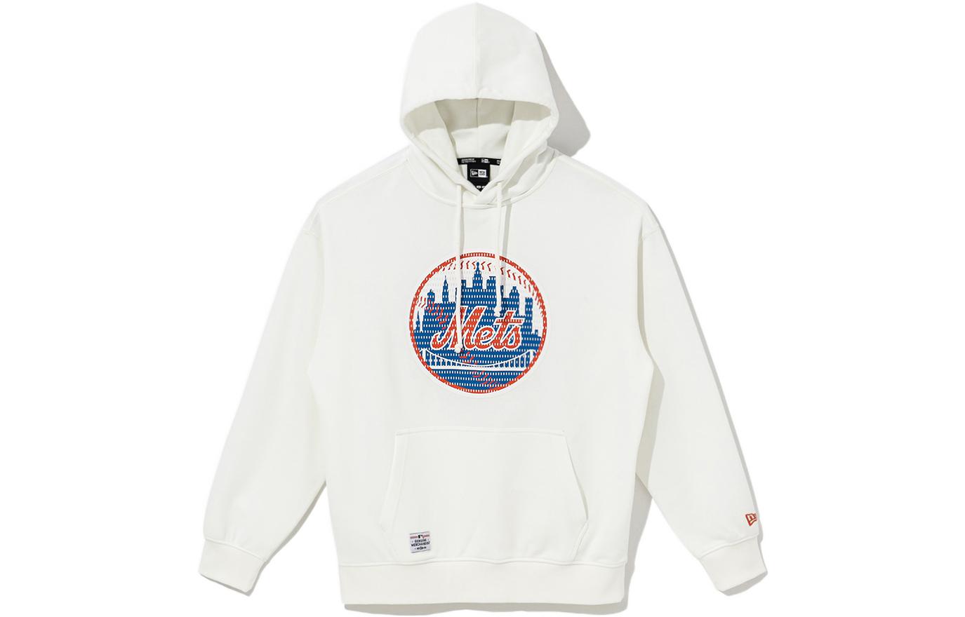 New Era SS22 MLB New York Mets Logo Pullover Hoodie White - Breathable舒 13086552