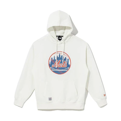 New Era SS22 MLB New York Mets Logo Pullover Hoodie White - Breathable舒 13086552
