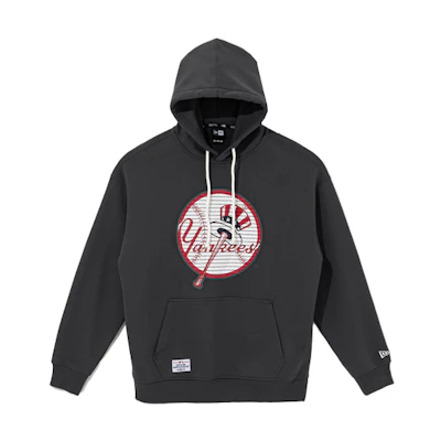 New Era SS22 MLB NY Yankees Logo Hoodie Charcoal Pullover Long Sleeve 13086551