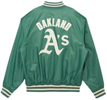 New Era SS22 MLB Oakland Athletics Logo Print Baseball Jacket Unisex Green 13099932 New Era SS22 MLB Oakland Athletics Logo Print Baseball Jacket Unisex Green 13099932