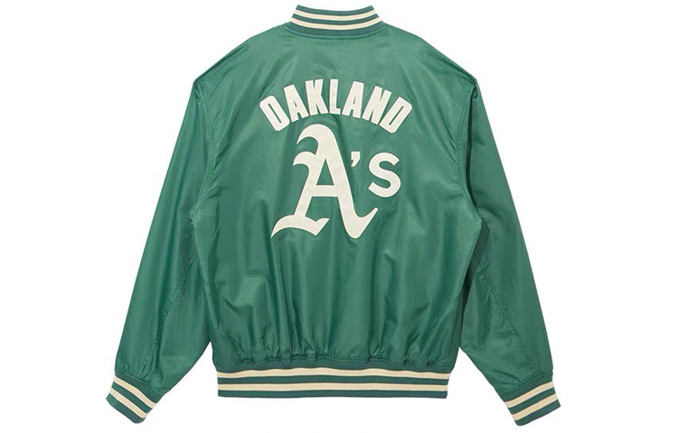 Order New Era SS22 MLB Oakland Athletics Logo Print Baseball Jacket Unisex Green 13099932