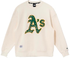 New Era SS22 MLB Oakland Athletics Loose Fit Crewneck Sweatshirt Khaki Unisex 13086601