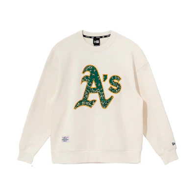 New Era SS22 MLB Oakland Athletics Loose Fit Crewneck Sweatshirt Khaki Unisex 13086601