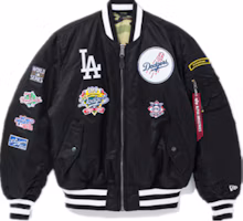 Order New Era SS22 MLB 雙面Logo版型寬鬆棒球外套 男女 黑色 13026032
