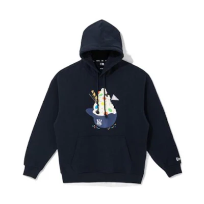 New Era SS22 MLB Yankees Cartoon Hoodie Ice Cream Graphic Unisex Blue 13086611