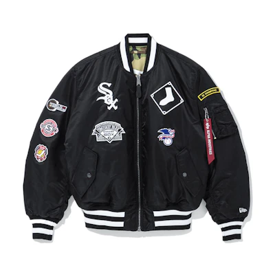 New Era SS22 Reversible Baseball Collar Jacket Unisex Black 13026035