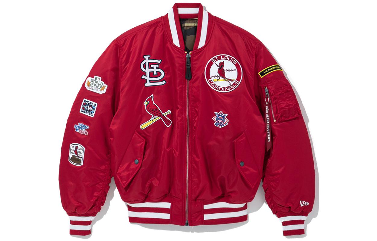 New Era SS22 Reversible Baseball Collar Loose Jacket Unisex Red 13026005