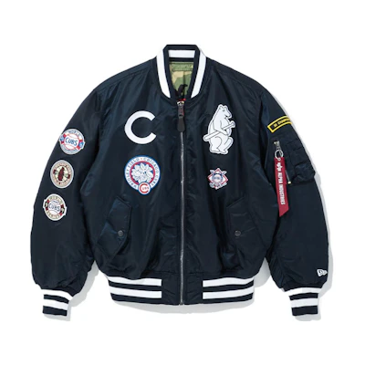 New Era SS22 Reversible Patterned Baseball Jacket Unisex Navy Blue 13026021