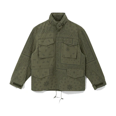 New Era SS22 Vintage Washed Print Jacket Men’s Green 13086488