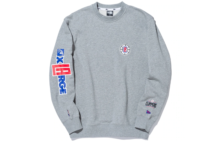 New Era SS22 XLARGE NBA LA Clippers Fleece Crewneck Sweatshirt Grey Unisex 13113525