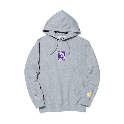 New Era SS22 XLARGE NBA Lakers Fleece Hoodie Unisex Gray Winter Edition 13113330