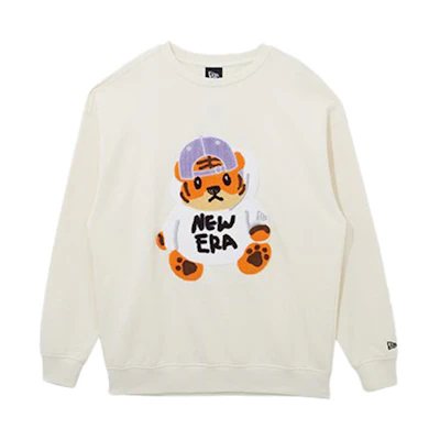 New Era SS22 Year of the Tiger Cartoon Embroidered Crewneck Sweatshirt Unisex 13038798