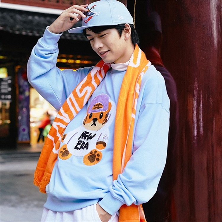 Shop New Era SS22 Year of the Tiger Embroidered Cartoon Crewneck Sweatshirt Unisex 13038797