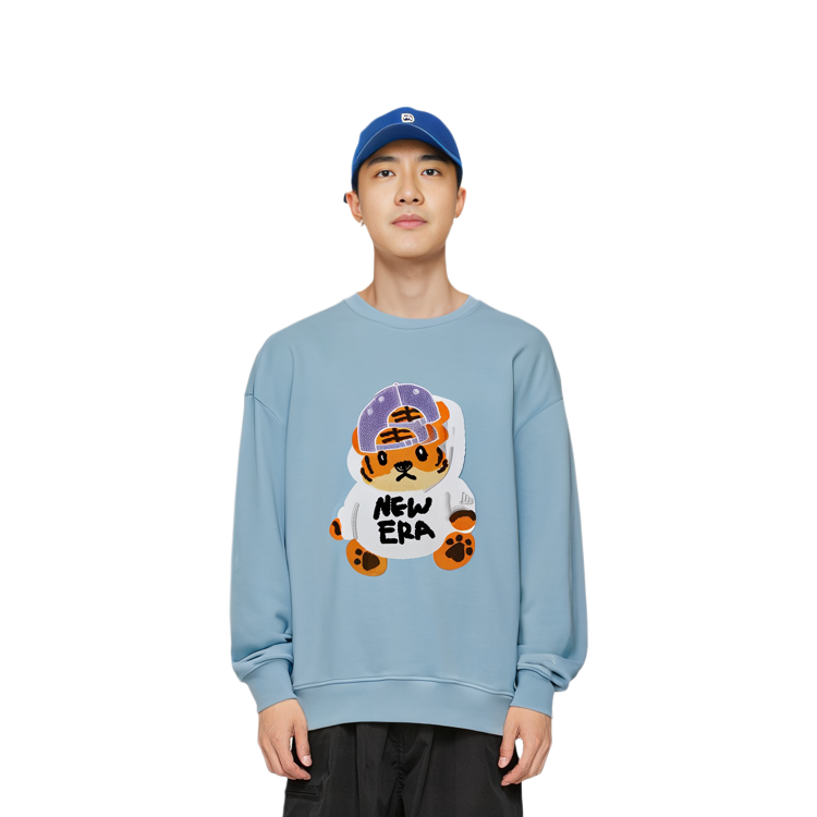 Purchase New Era SS22 Year of the Tiger Embroidered Cartoon Crewneck Sweatshirt Unisex 13038797