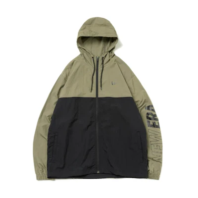 New Era SS23 Beige Colorblock Logo Print Zip Hoodie Jacket Men 13331076