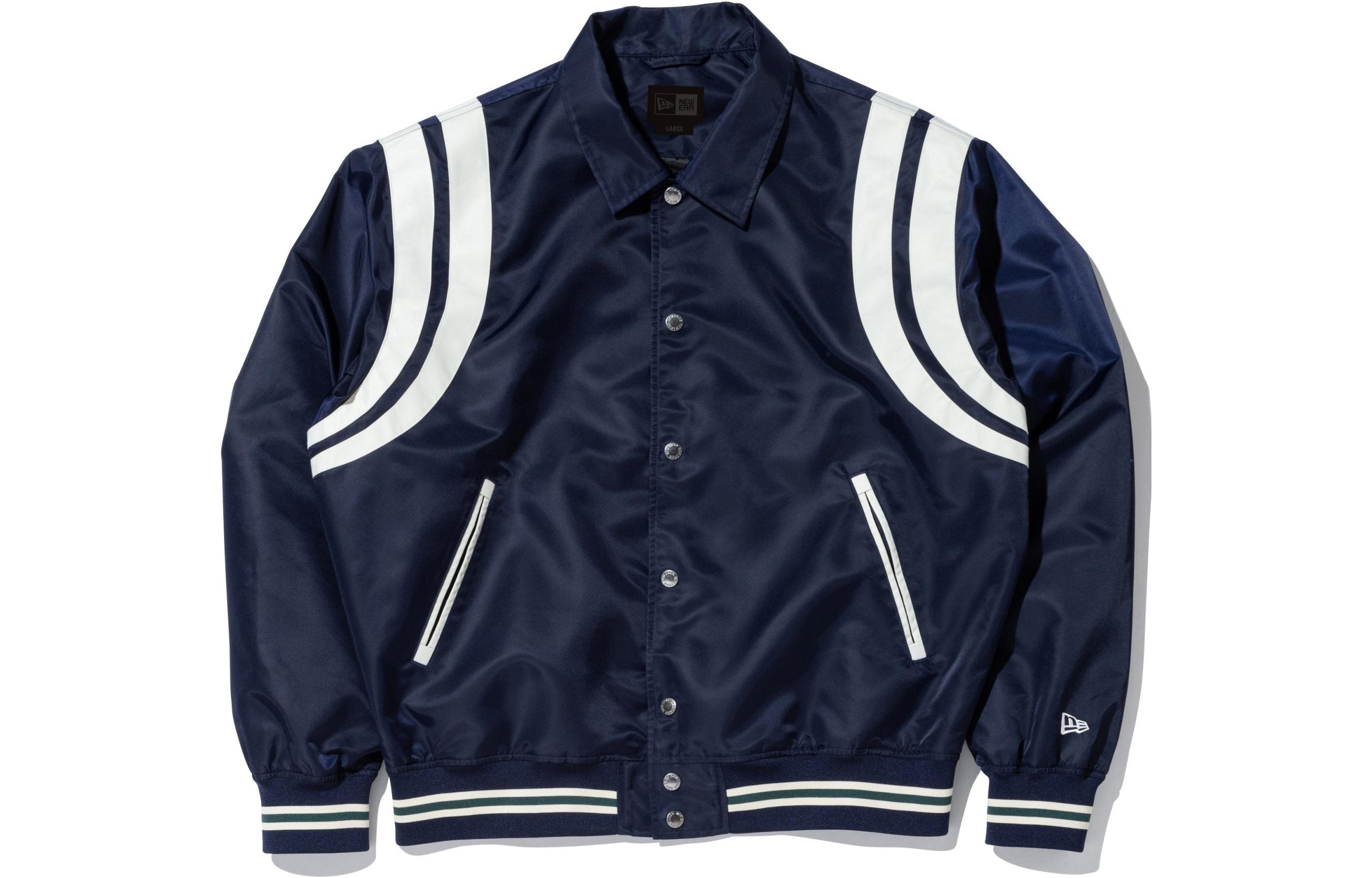 New Era SS23 Black Label Blue Unisex Loose-Fit Jacket with Arm Line Design 13516327