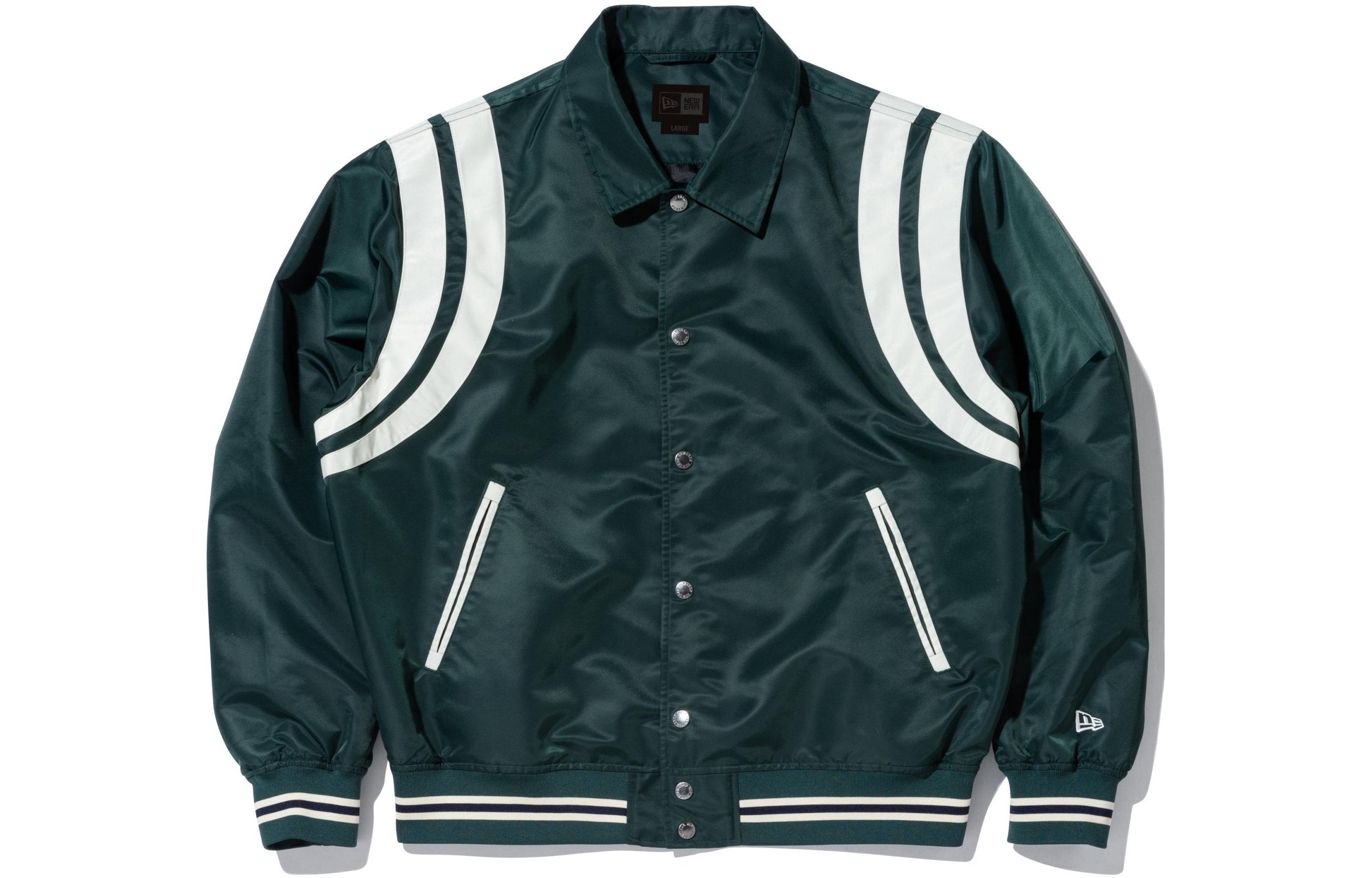 New Era SS23 Black Label Green Loose-Fit Button-Up Jacket Unisex with Armline Design 13516328