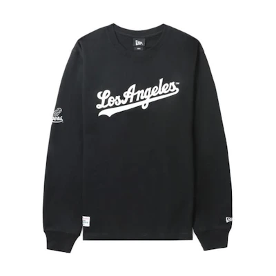 New Era SS23 Black Pullover Crewneck Sweatshirt with Letter Print 13471005