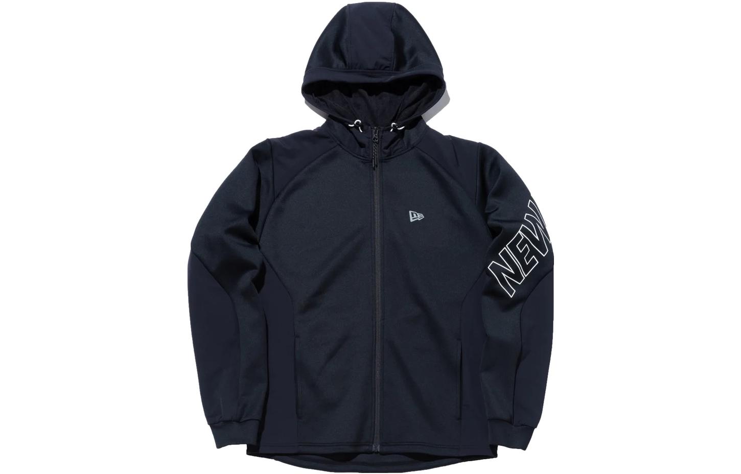 New Era SS23 Black Solid Color Zip-Up Hoodie Jacket 13368256