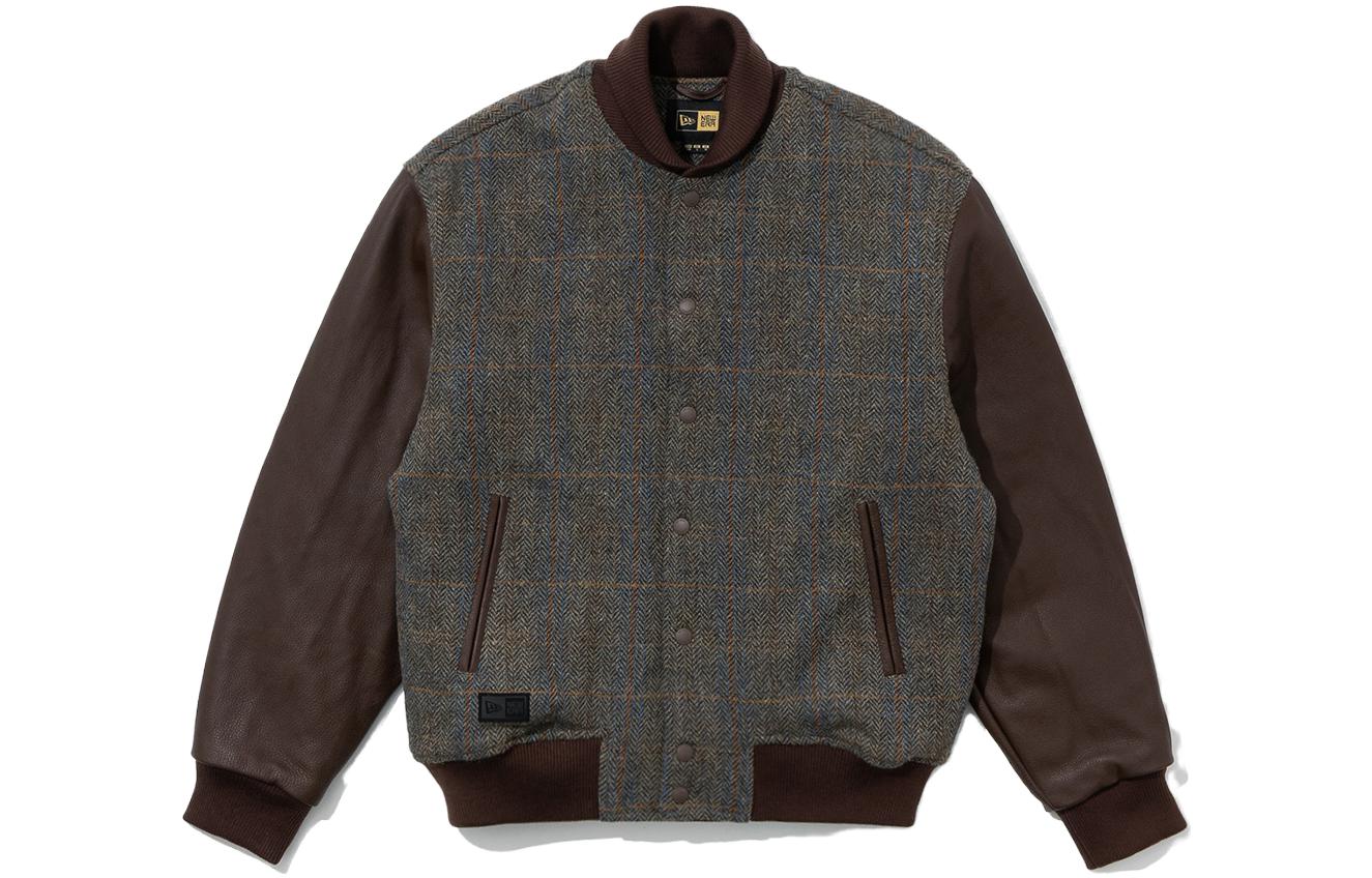 New Era SS23 Brown Colorblock Striped Relaxed Fit Jacket Unisex 13781196