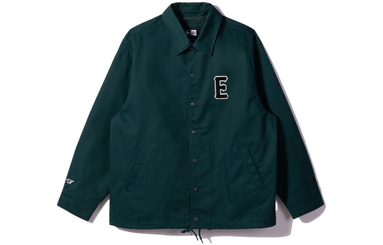 New Era SS23 Button-Up Letter Patch Jacket Unisex Deep Green 13741401