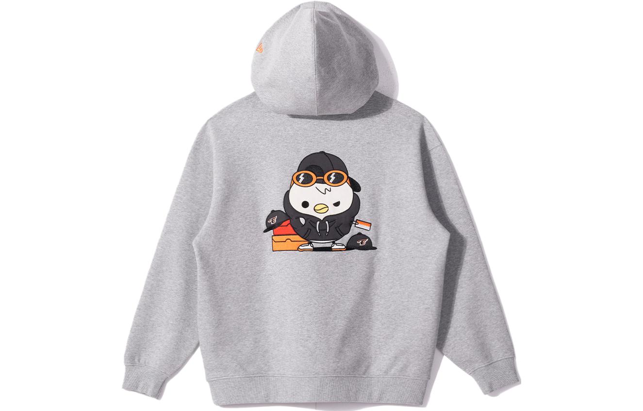 New Era SS23 Cartoon Print Casual Pullover Hoodie Unisex Grey 13741388