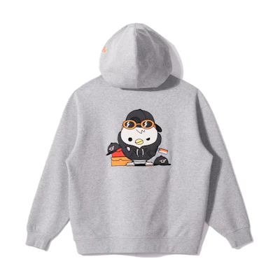 New Era SS23 Cartoon Print Casual Pullover Hoodie Unisex Grey 13741388
