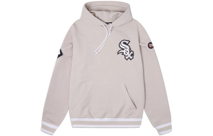 New Era SS23 Chicago White Sox Embroidered Striped Hoodie Men Oatmeal 60357732
