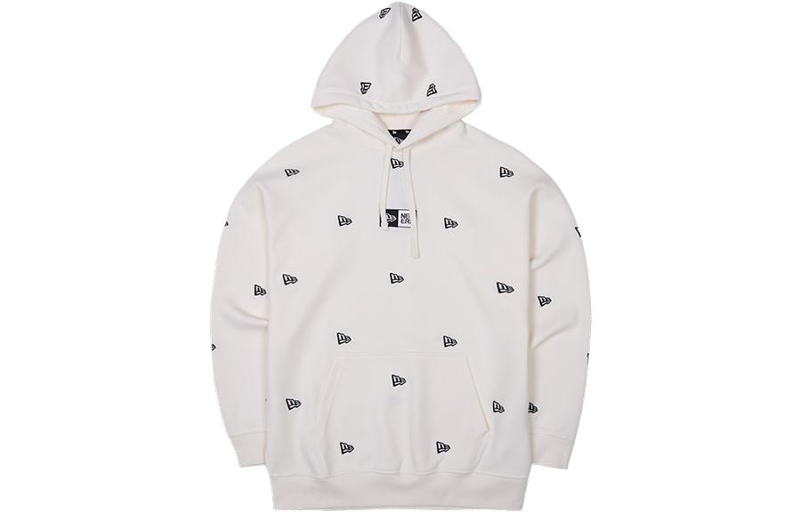 New Era SS23 Embroidered All-over Print Pullover Unisex Sweatshirt Ivory White 13560522