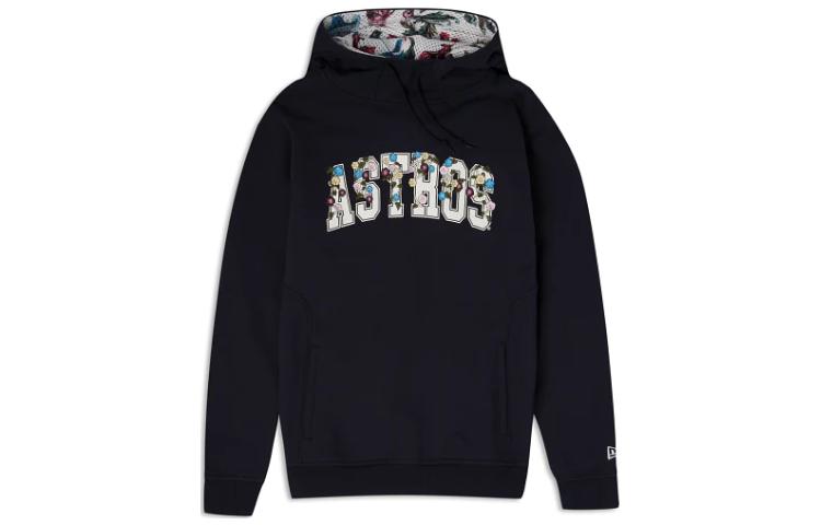 New Era SS23 Floral Embroidery Letter Print Hoodie Unisex Black 60357763