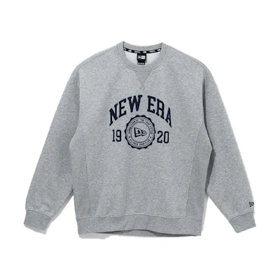 New Era SS23 Gray Crewneck Sweatshirt with Letter Logo Print 13546429