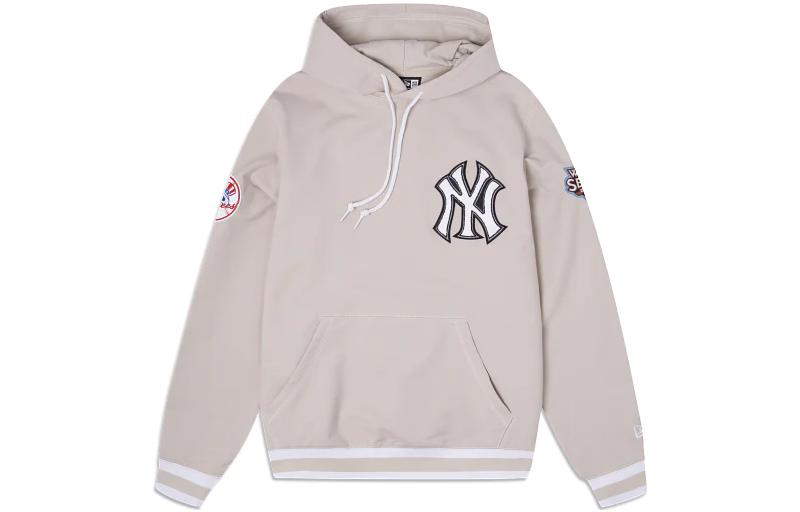 New Era SS23 Letter Embroidery Striped Hoodie Oatmeal Color 60357733