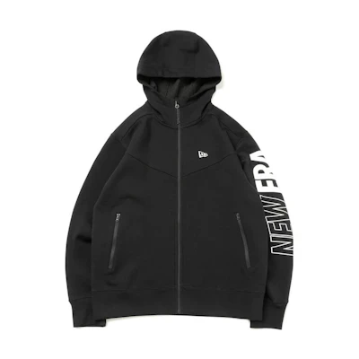 New Era SS23 Letter Logo Zip-Up Hoodie Unisex Black 13330832