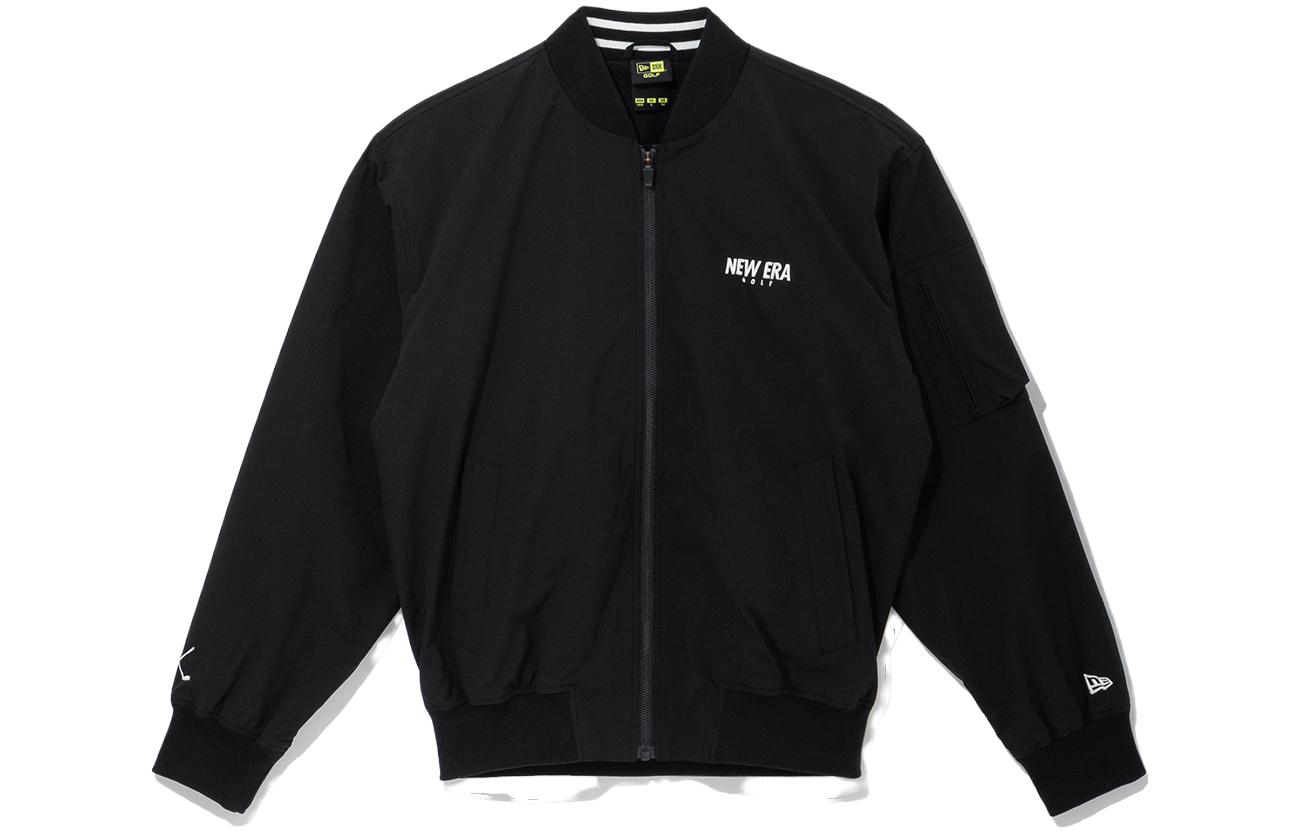 New Era SS23 Letter Print Relaxed Fit Collar Jacket Unisex Black 13944745