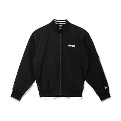 New Era SS23 Letter Print Relaxed Fit Collar Jacket Unisex Black 13944745