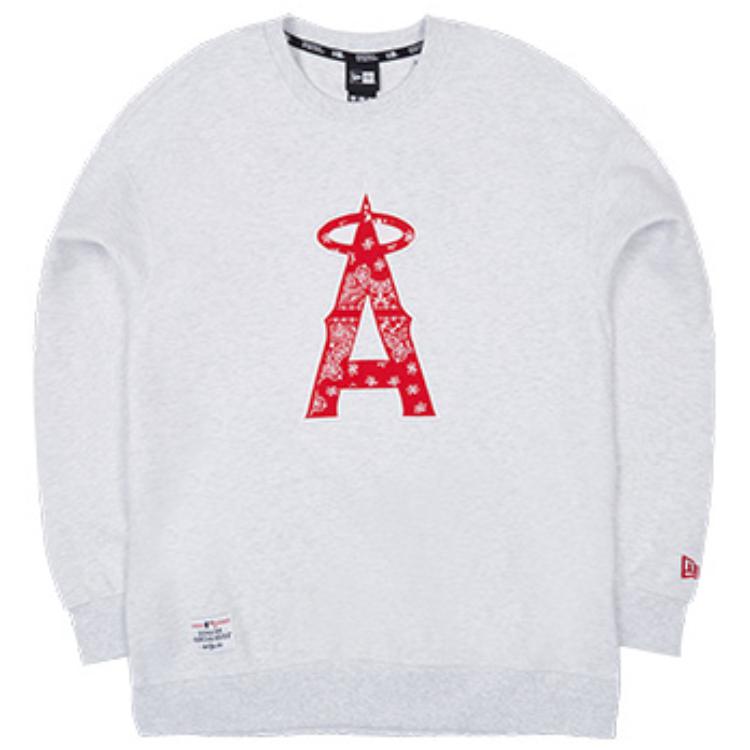 New Era SS23 MLB Anaheim Angels Logo Crewneck Sweatshirt Unisex - Gray 13546484