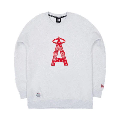 New Era SS23 MLB Anaheim Angels Logo Crewneck Sweatshirt Unisex - Gray 13546484