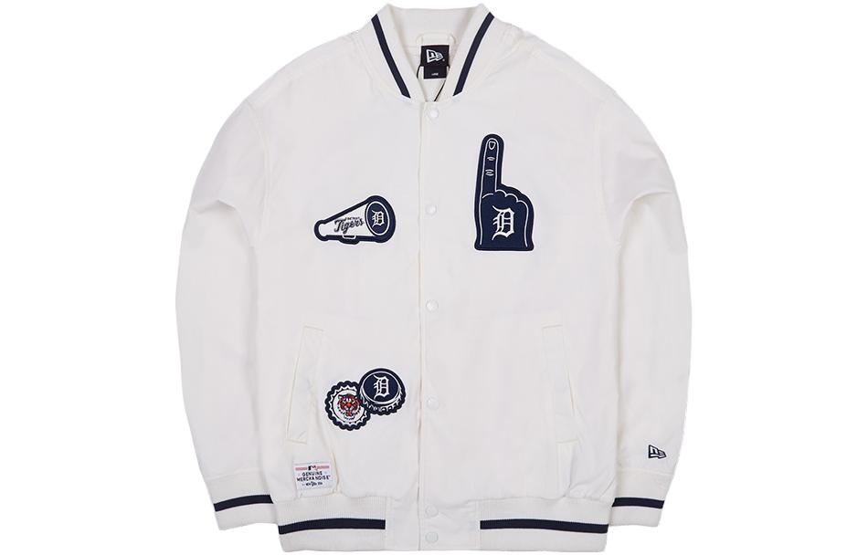New Era SS23 MLB Detroit Tigers Logo Patch Unisex Loose Ivory Jacket 13559746