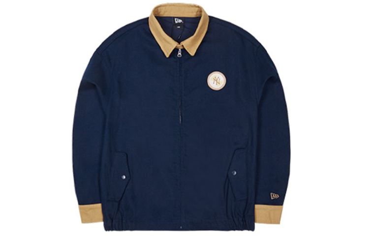 New Era SS23 MLB Logo Patch Zip-Up Navy Jacket Unisex Long Sleeve 13558606