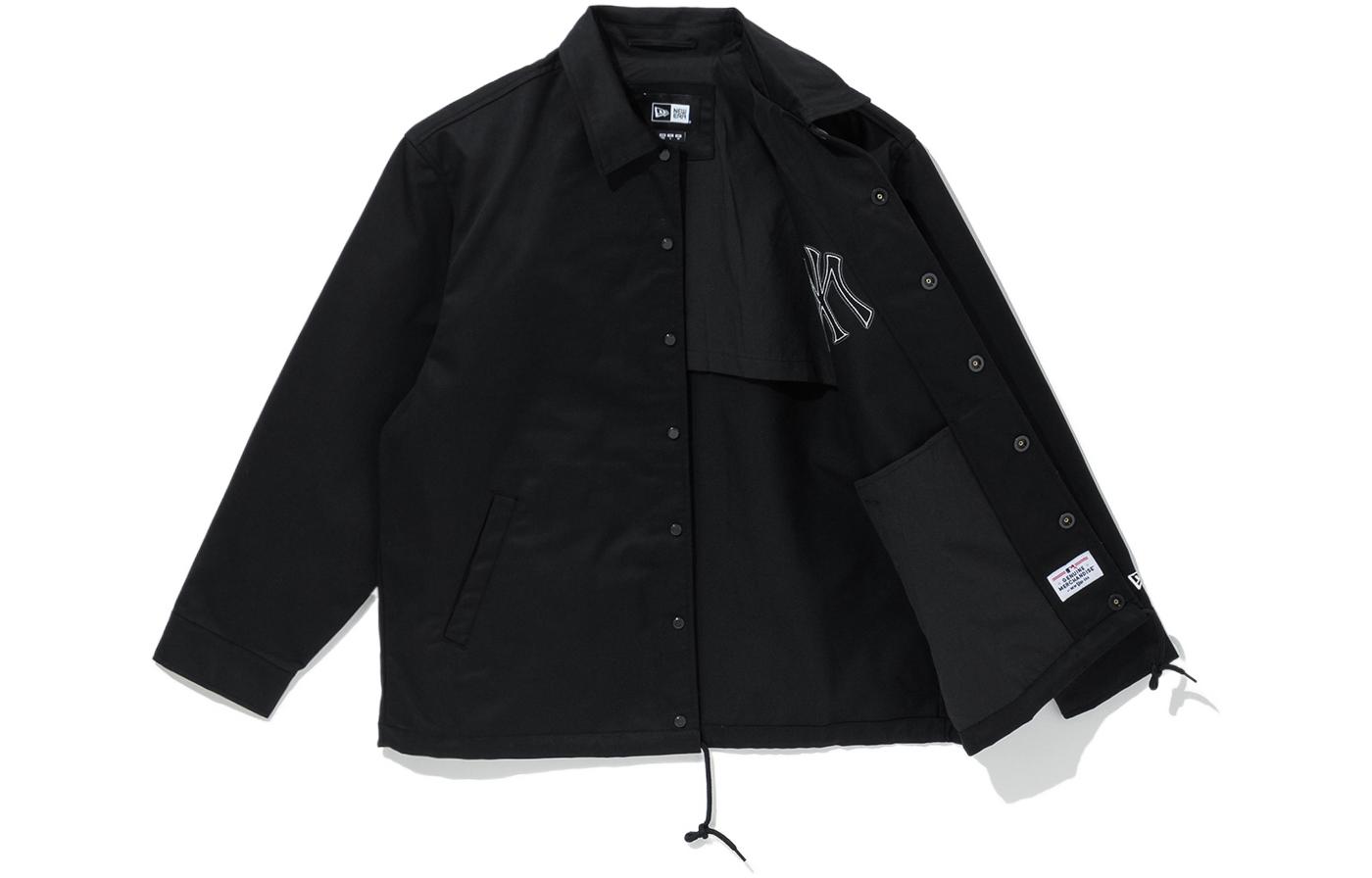 Shop New Era SS23 MLB 紐約洋基隊 黑色翻領長袖外套 男女適用。 13546471