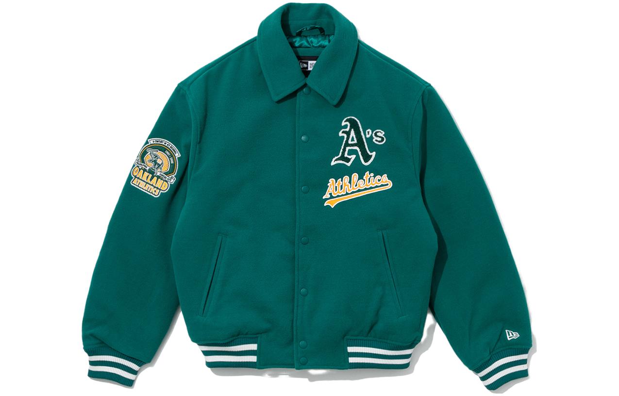 New Era SS23 MLB Oakland Athletics Letter Cartoon Relaxed Polo Jacket Green Unisex 13944731
