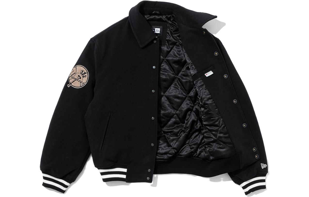 Shop New Era SS23 MLB 洋基隊卡通動物字母黑色寬鬆Polo外套 男女適用 13944733