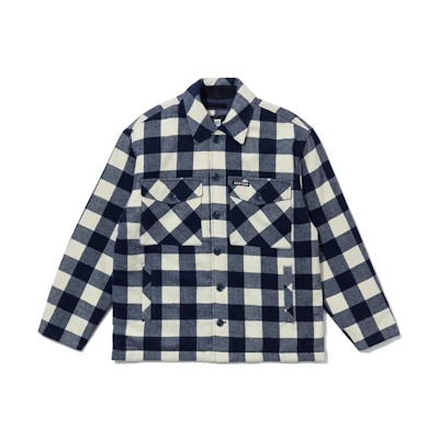 New Era SS23 Navy Blue Checkered Loose Fit Button-Up Jacket Unisex. 13781087